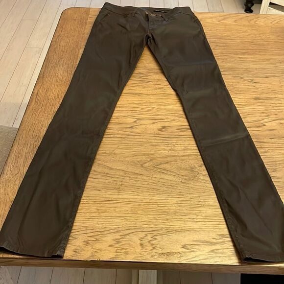 BLACK ORCHID BROWN VEGAN STRETCH LEATHER SKINNY LEG.  NEW - Picture 1 of 14